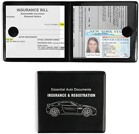 UYYE Auto Car Essential,Car Registration and Insurance Card Documents Holder2-Pack,Car Interior Accessories for Car,Truck,SUV and Other Vehicle,Case Wallet for Car Documents Organizer(Black)