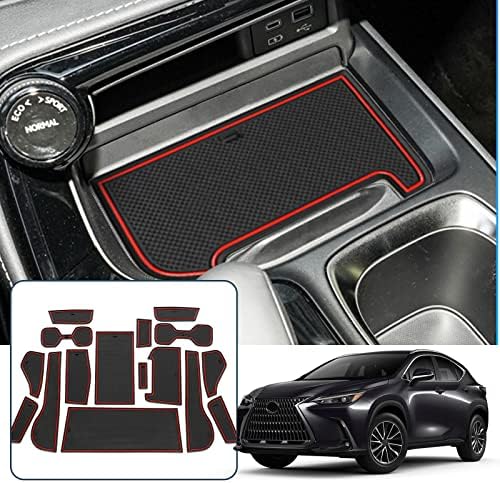 Door Slot Mats for 2022-2024 Lexus NX Accessories Non-Slip Dust Lexus NX 2022+ Pad Cup Door Mats 17PCS/Set Car Center Console Liner Mats 2022 2023 2024 Lexus NX 250 NX 350 Interior Accessories