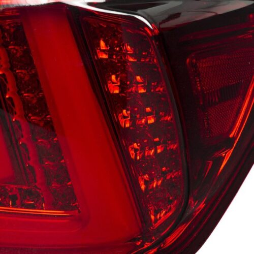 Spec-D Tuning Red Clear Lens LED Bar Tail Lights Compatible with 2006-2008 Lexus IS250 IS350 Left + Right Pair Assembly