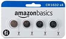 Amazon Basics CR1632 Lithium Coin Cell Battery, 3 Volt, Long Lasting Power, Mercury Free – Pack of 4